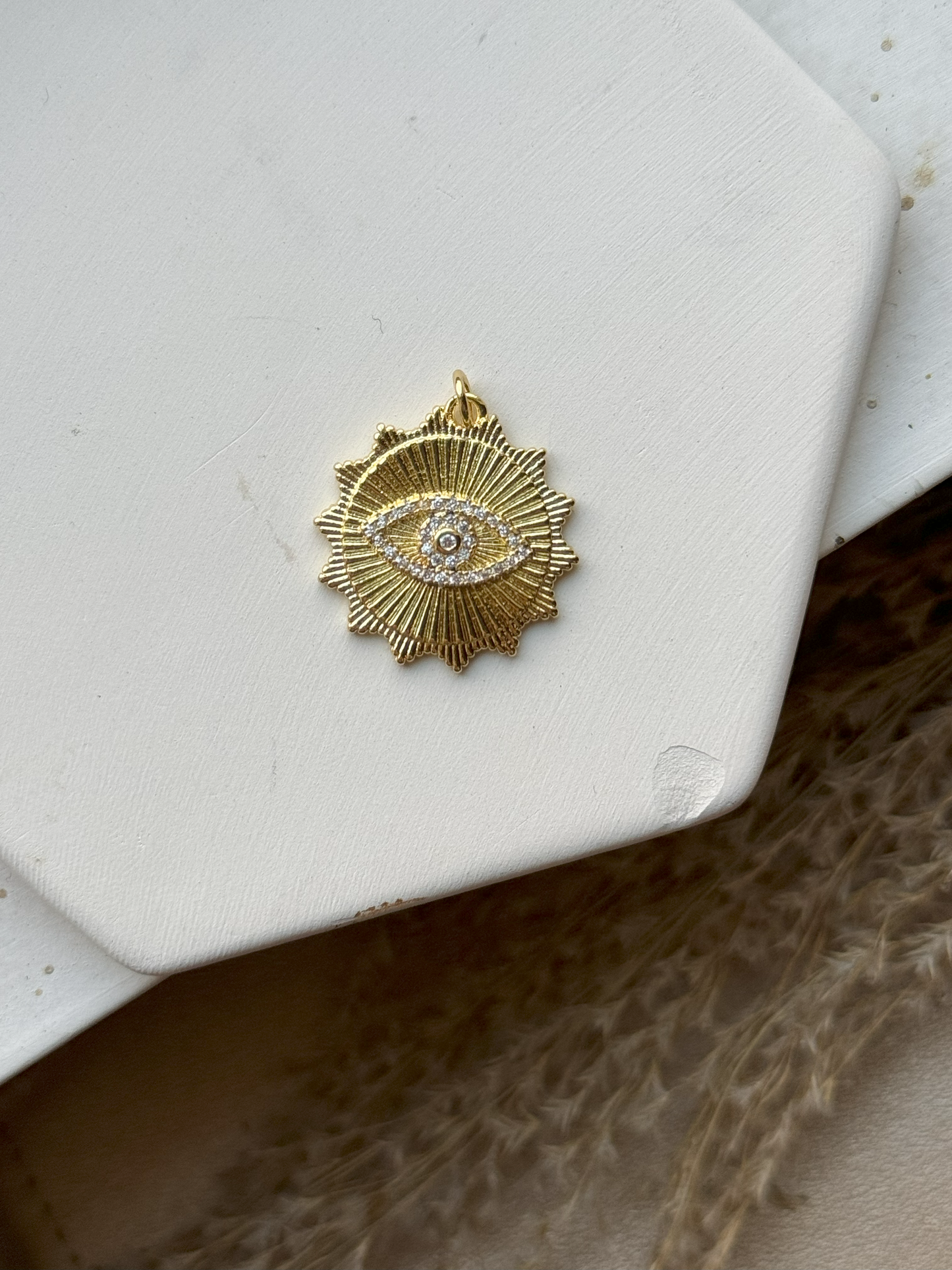 Sunburst Evil Eye Charm