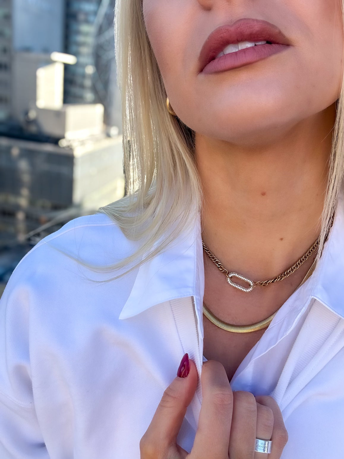 Oval Charm Choker