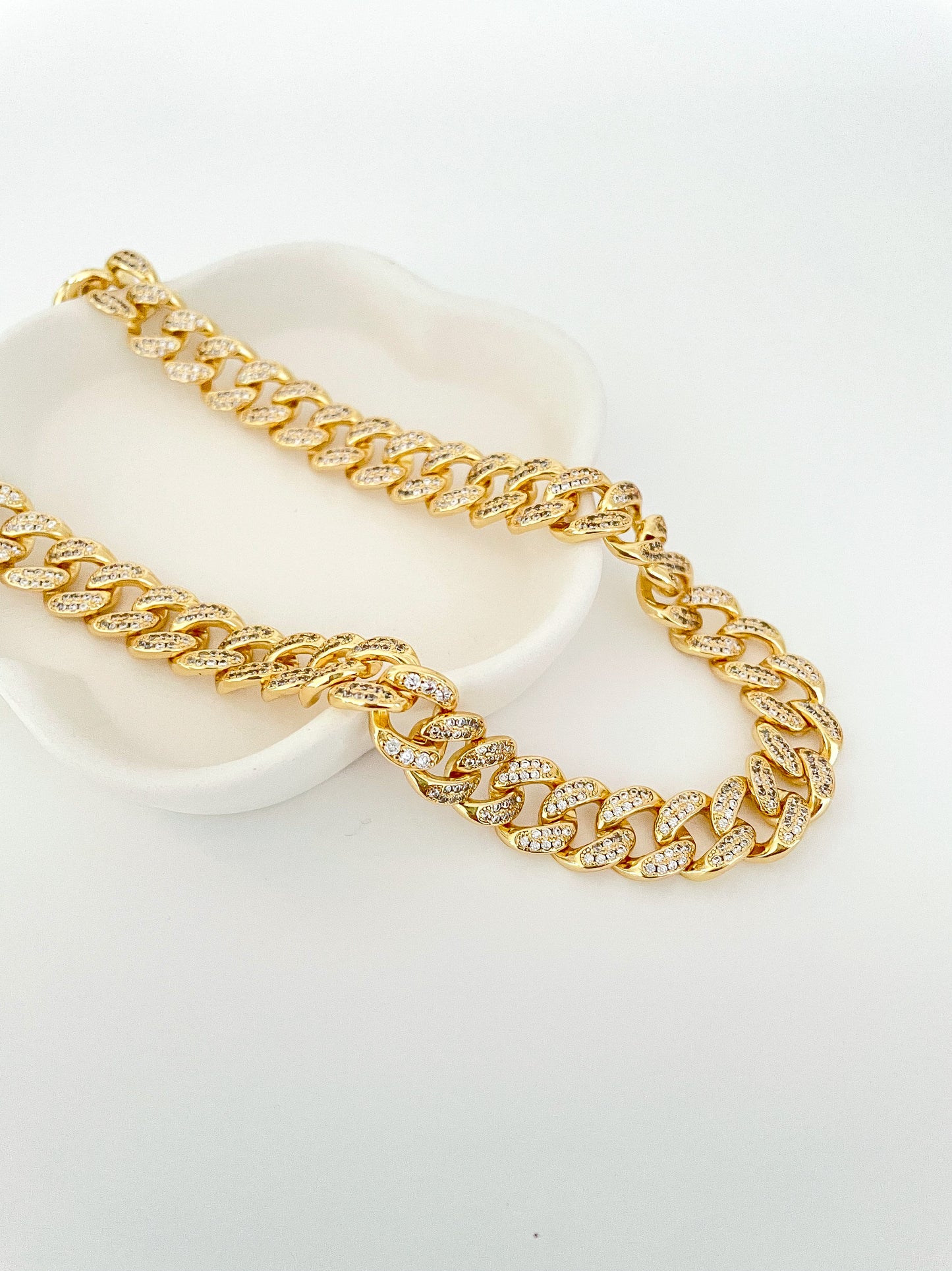 Crystal Cuban Chain Necklace