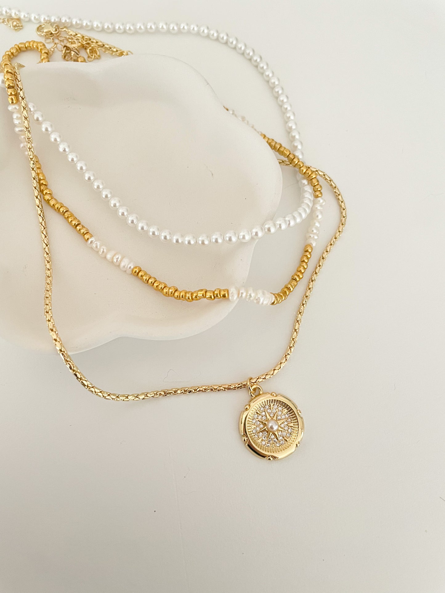 Pearl Compass Necklace