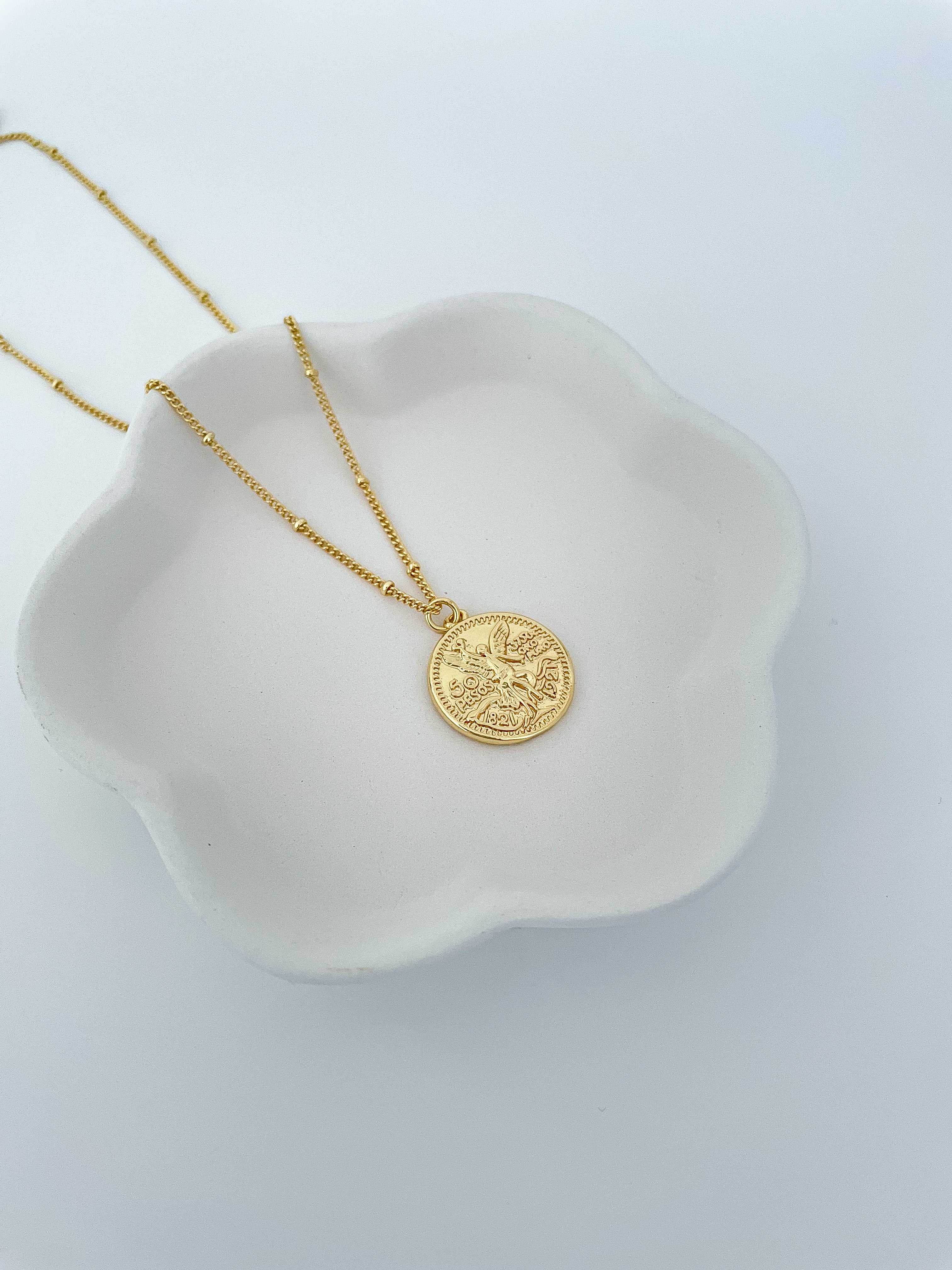 Gold angel hot sale coin necklace