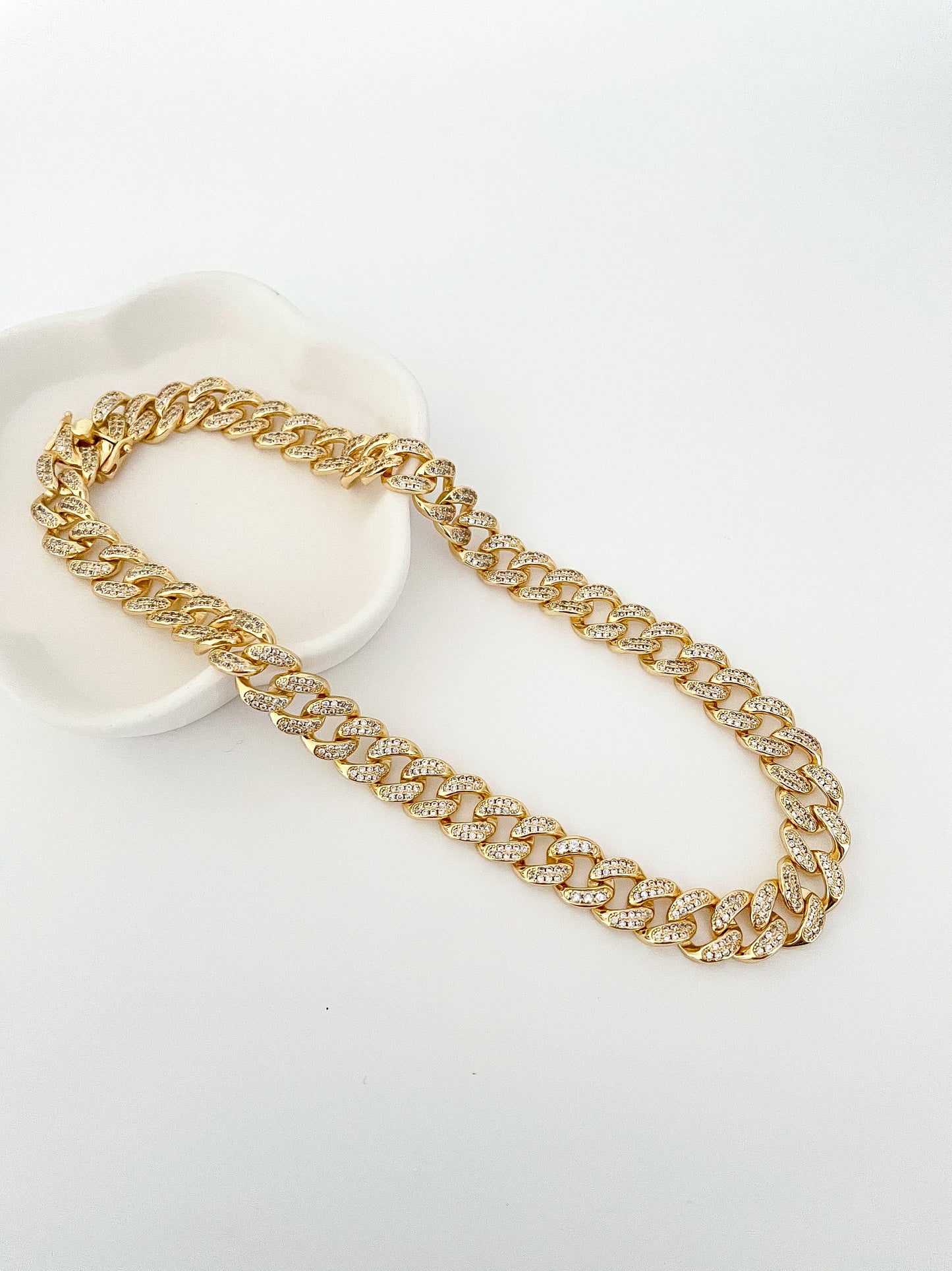 Crystal Cuban Chain Necklace