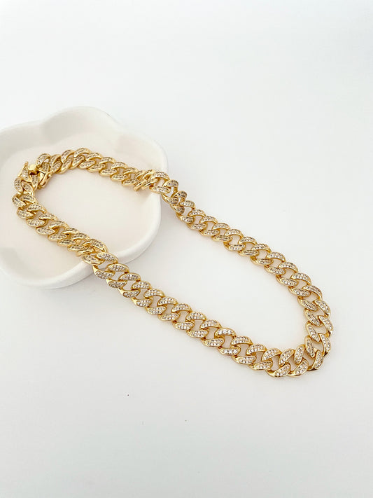 Crystal Cuban Chain Necklace