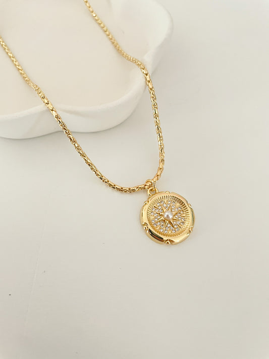 Pearl Compass Necklace