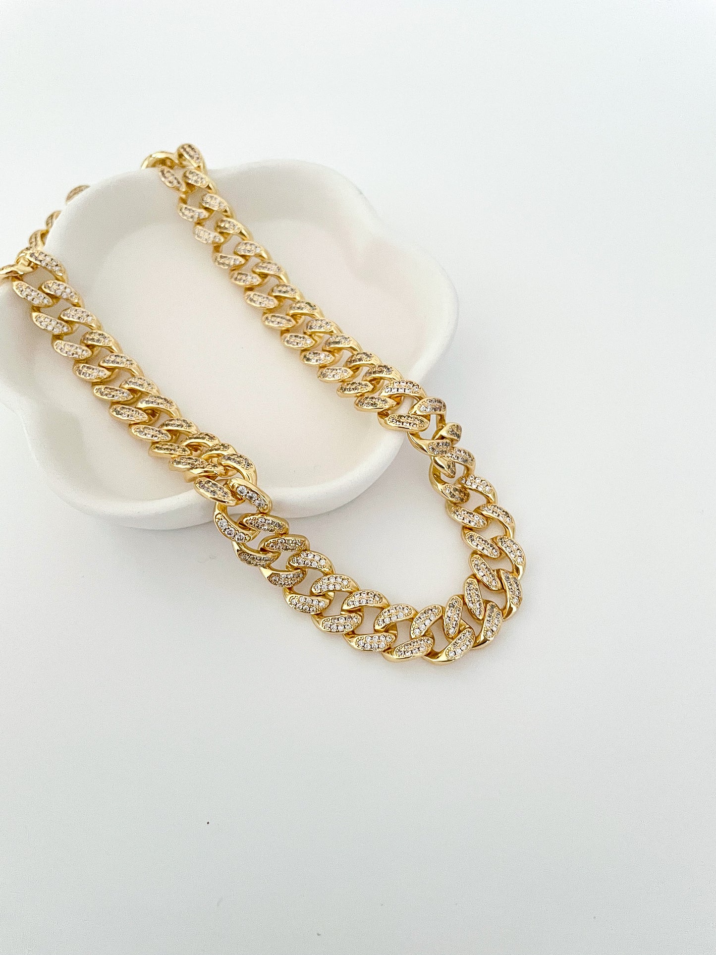 Crystal Cuban Chain Necklace